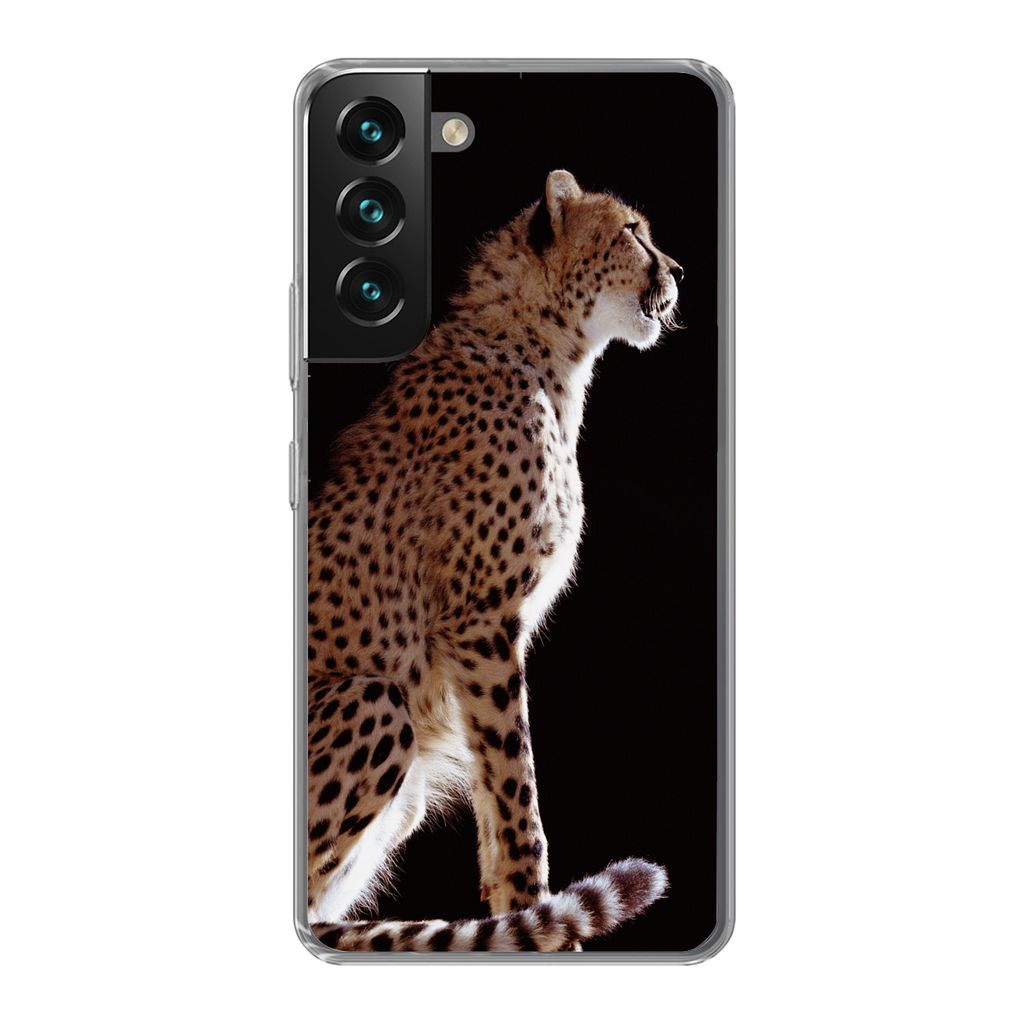 MuchoWow Handyhülle Schutzhülle Hülle für Samsung Galaxy S22 Plus Gepard - Tiere - Licht Silikon Softcase Handy Hülle - Schutzabdeckung