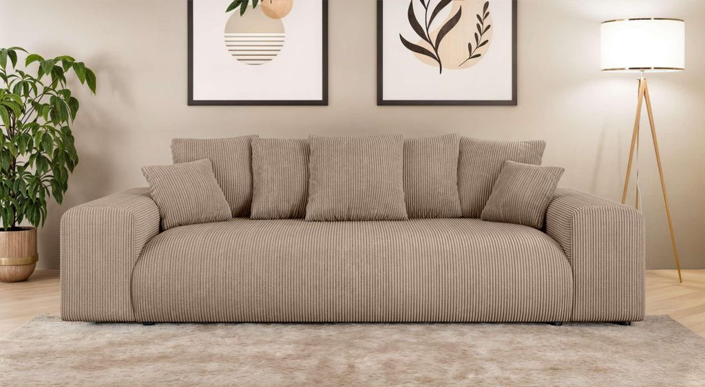 99rooms Emilia Bigsofa Cordstoff LINCOLN Cappuccino