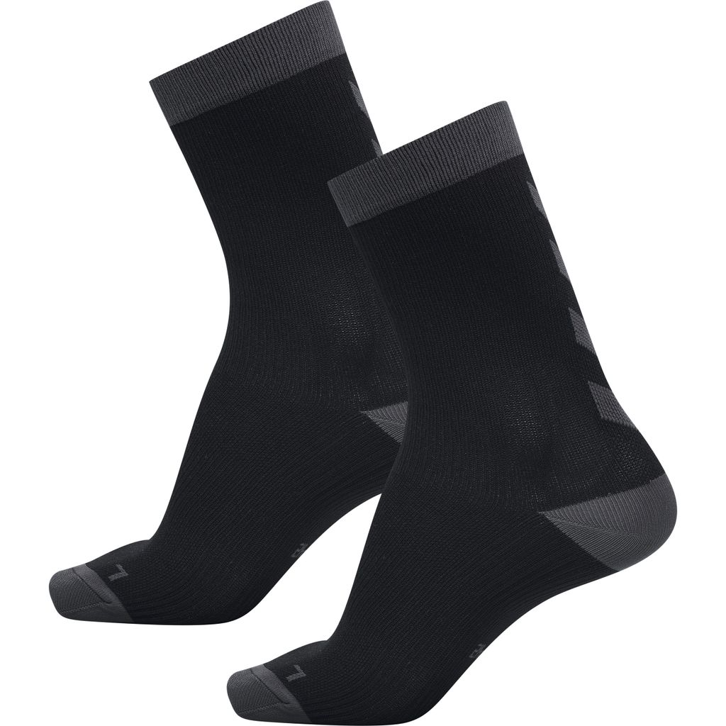 Hummel 2er Pack Element Performance Indoor Sport Socks Sportsocken Socken Handballsocken schwarz/grau 204045-1006, Schuhgröße:46-48 EU