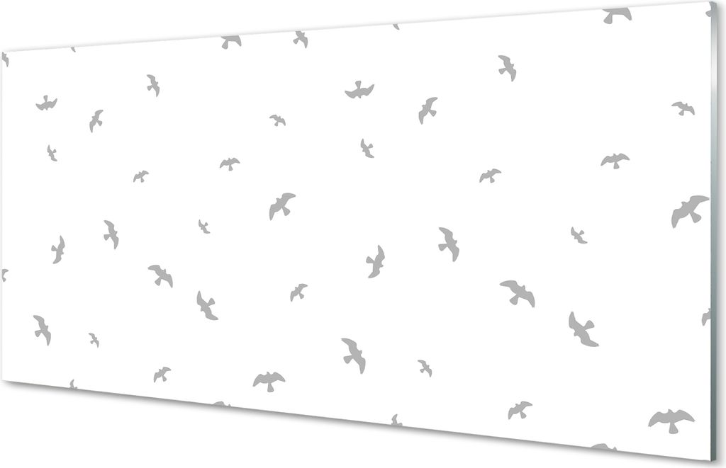 Glasbilder 120x60 Wandkunst graue Vögel