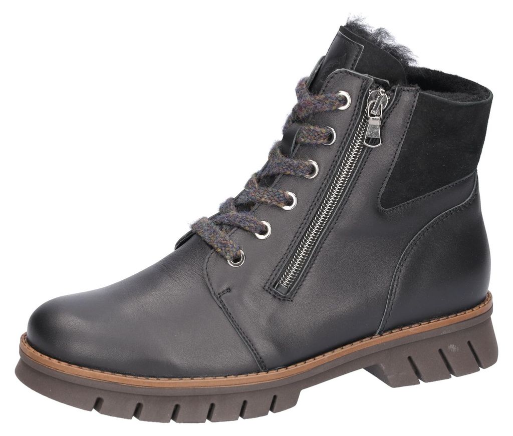 Waldläufer Damen Sportliche Stiefelette H-Xara 975901 202 Schwarz