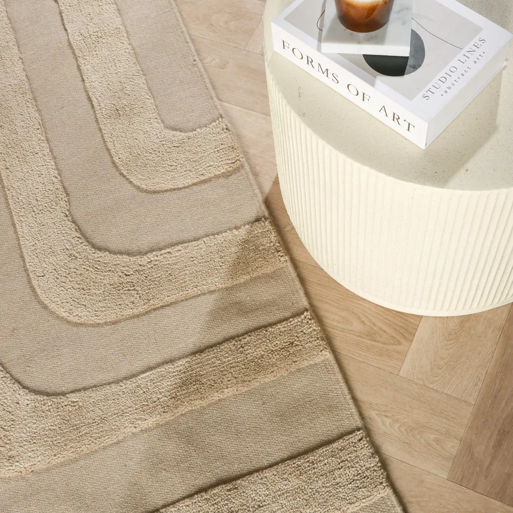 Tapis laine 160x230cm Judith Lines Greige : confort thermique salon - 5
