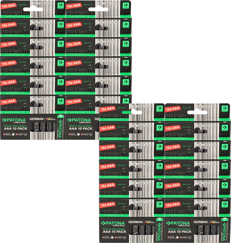 PATONA Premium 240x AAA Batterien (24x10er) Pack 1,5V Alkaline