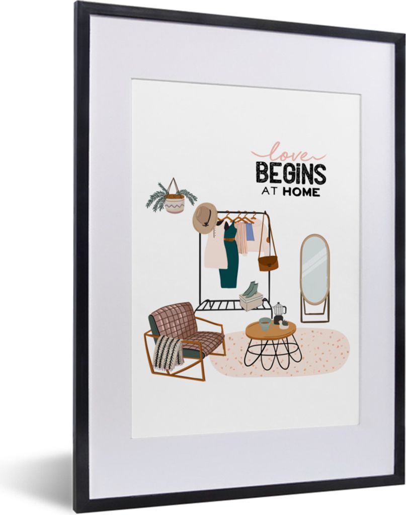 MuchoWow® MuchoWow® Gerahmtes Poster Liebe beginnt zu Produktbild 