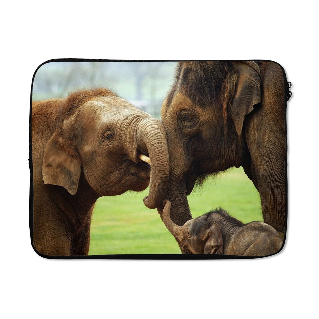 MuchoWow Laptop Hülle 15 Zoll Elefanten - Tiere - Rüssel Laptoptasche - Laptoptasche - Sleeve - Rundum-Schutz