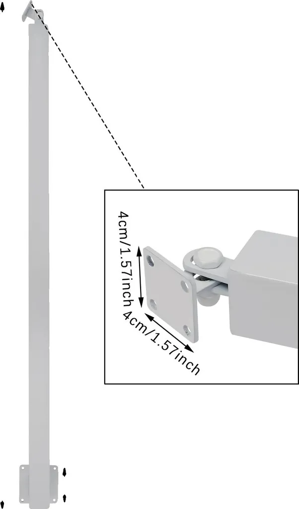 Sécurisez vos marches avec le poteau d'escalier acier blanc réglable 100cm