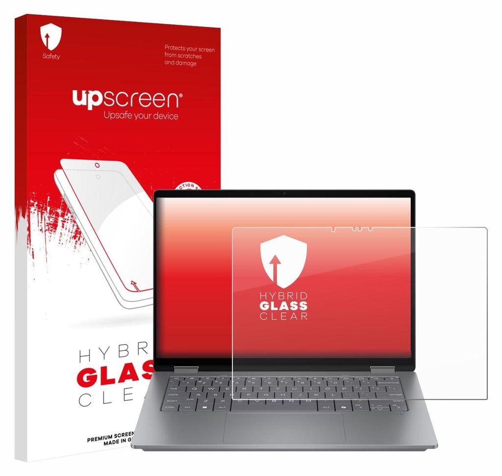 upscreen Schutzglas für HP OmniBook X Flip 14 Schutzfolie Panzer Folie Glas Display Schutz klar
