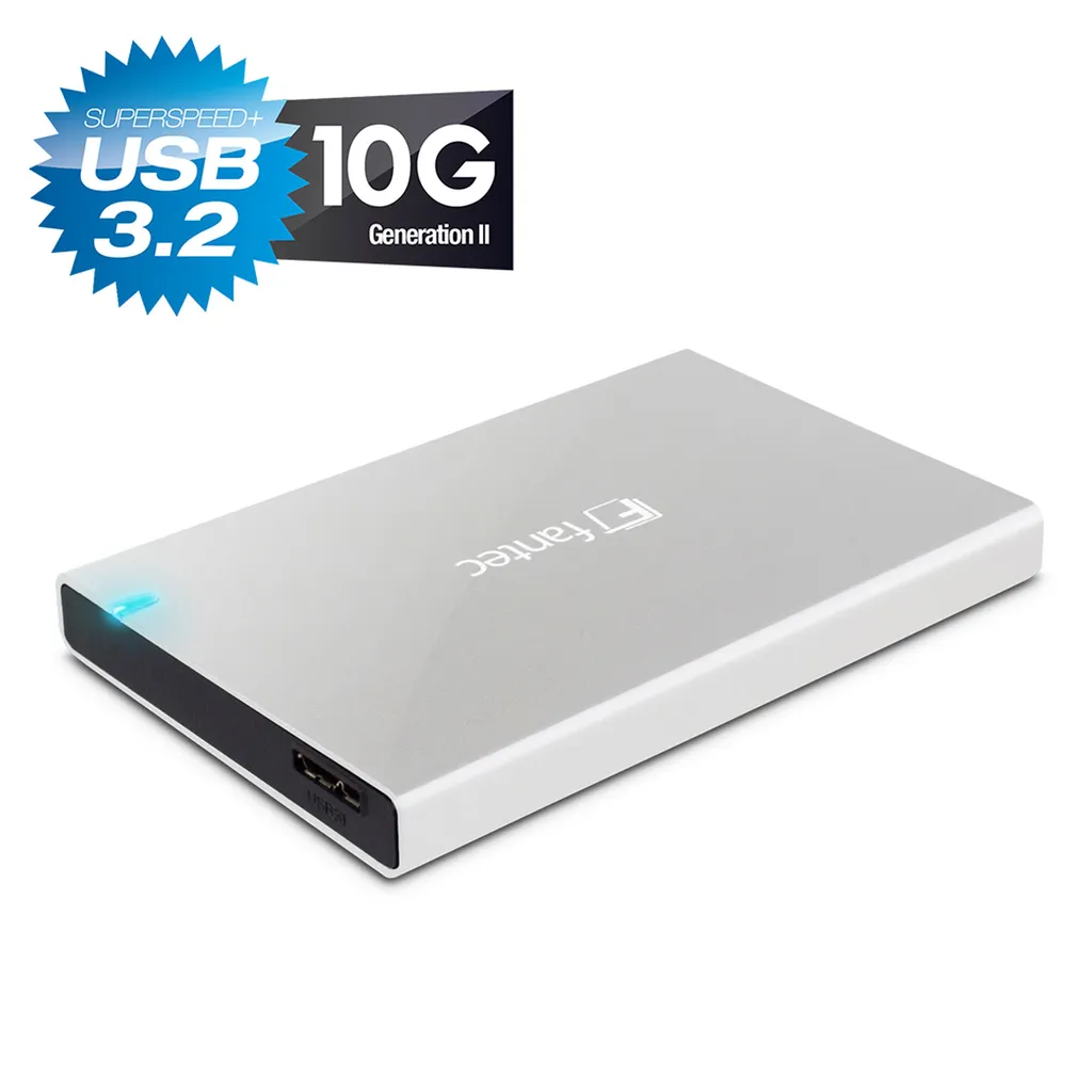 Fantec ALU-25B31 Box Esterno 2.5" USB 3.1 10Gbps Silver - Viaggia Sicuro
