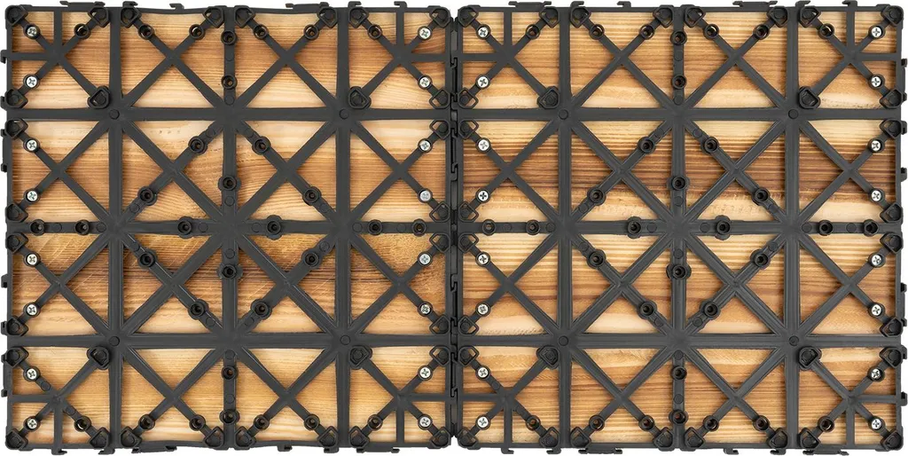 Sol de Terrasse Anti-Dérapant en Bois Pin Camphrier Clipsable x35 pcs - 5