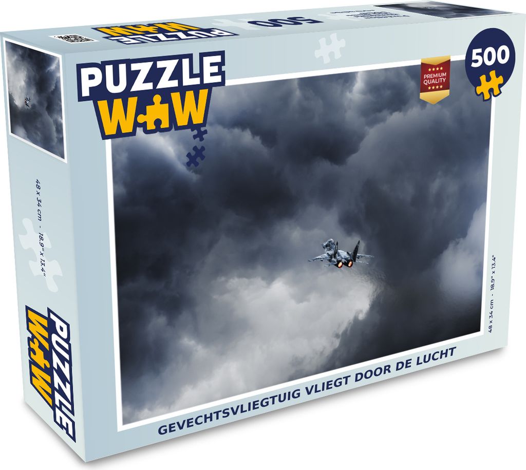 MuchoWow Puzzle 500 Teile Kampfflugzeug fliegt durch die Luft - 500 Teile - Kinder - Selberbauen - Puzzlespiele