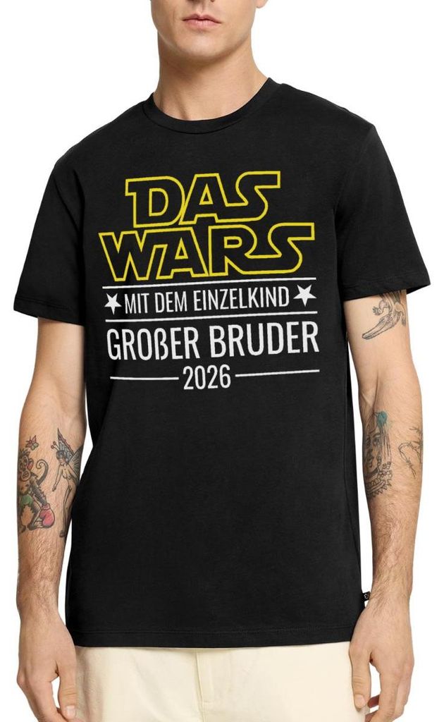 Spreadshirt Das wars mit dem Einzelkind - Großer Bruder 2026 Männer Premium T-Shirt, L, Schwarz
