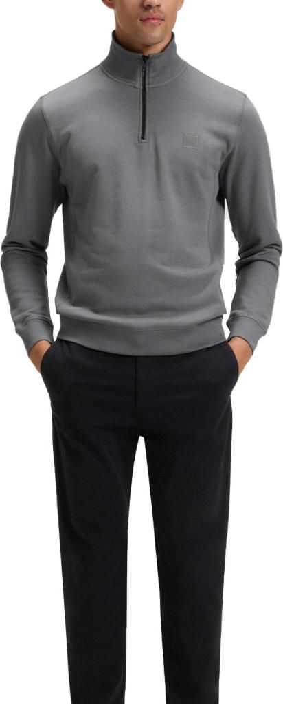 Boss Orange Zetrust Half-Zip-Pullover grau normale Passform