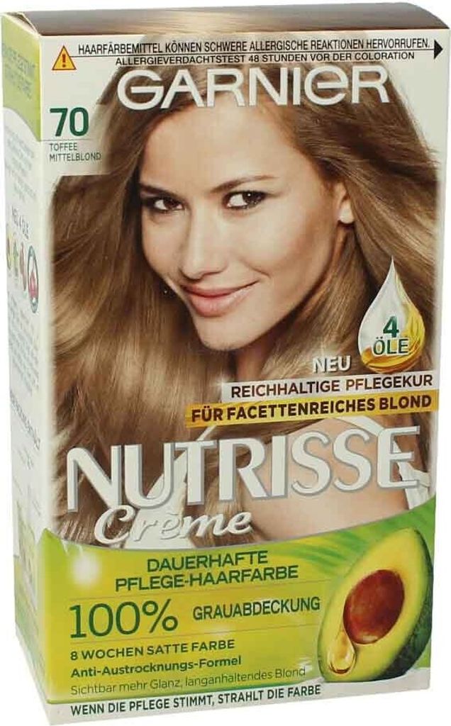 Garnier Nutrisse Creme 70 Toffee Mittelblond Produktbild 