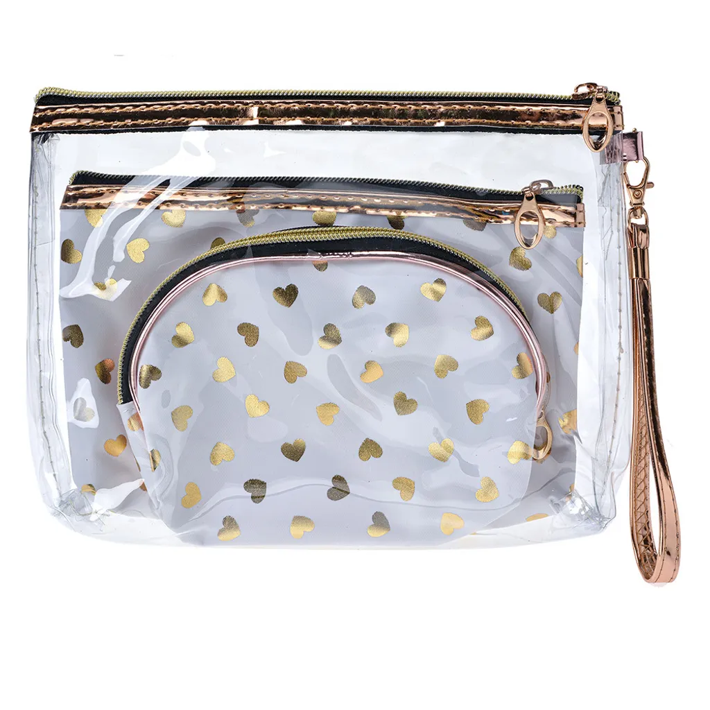 Set 3 Borse Toletta Juleeze Bianco Oro - Organizzazione Bagno