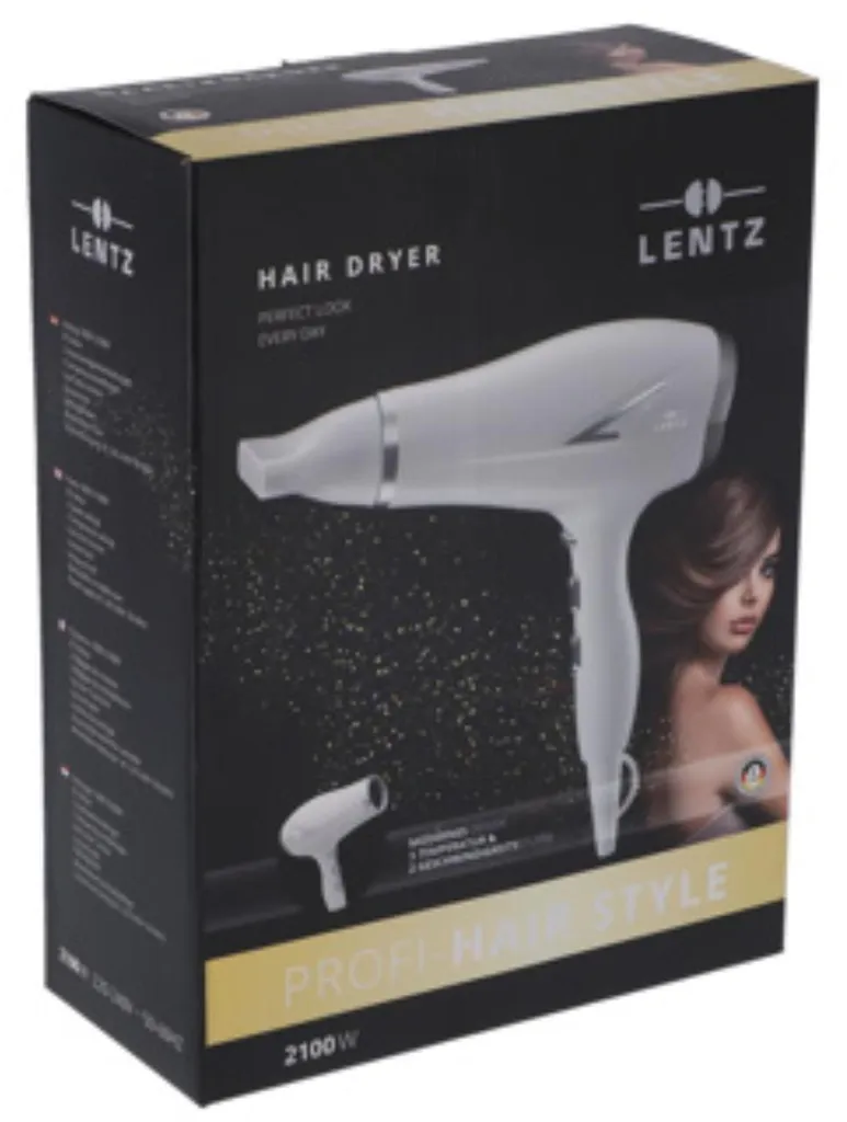 Sèche-cheveux LENTZ pour brushing rapide et précis 3 températures DC - 4