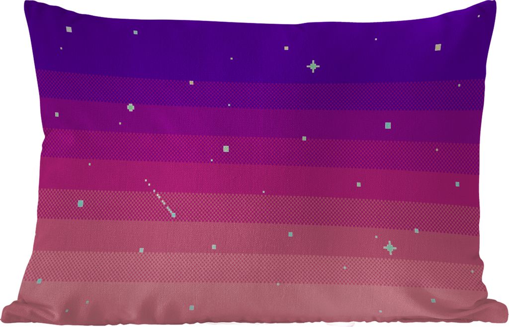 MuchoWow Outdoor Kissen - Spiele - Retro - Pixelkunst - 50x30 cm - Wetterfest - Lounge Kissen - Sofa kissen - Wohnzimmer Dekoration