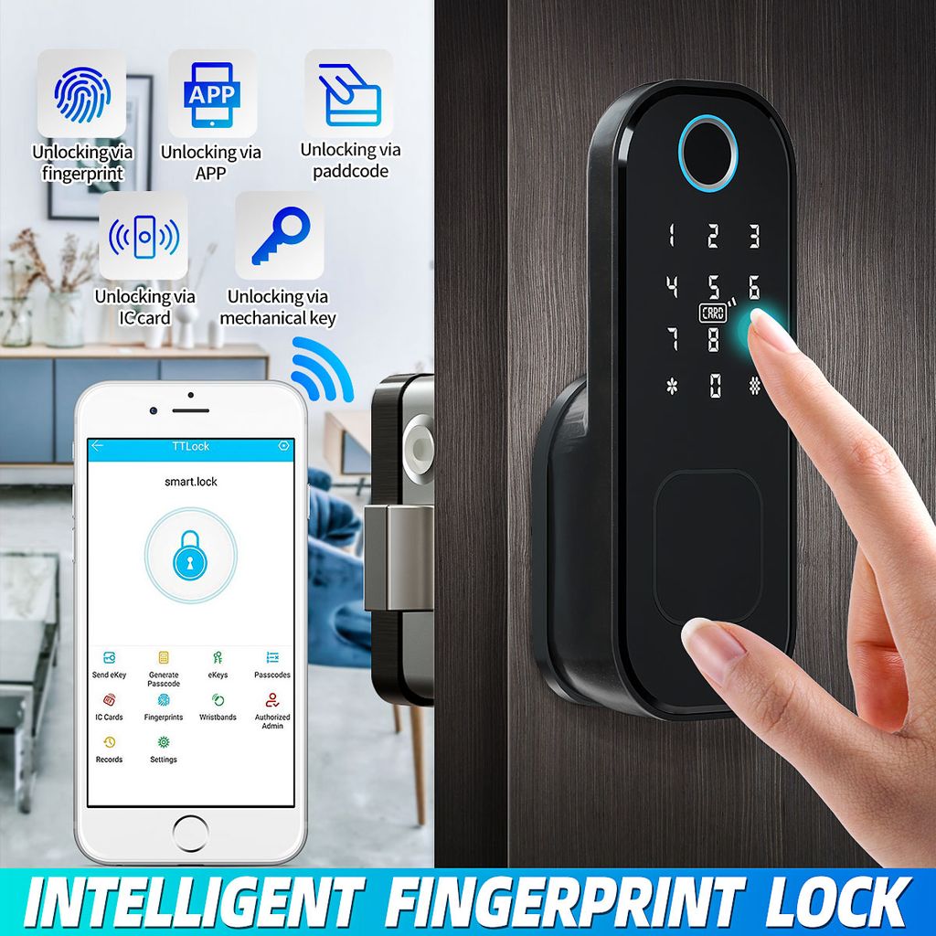 Fingerabdruck Türschloss Elektronisches Intelligentes Fingerprint Lock IC Karte 
