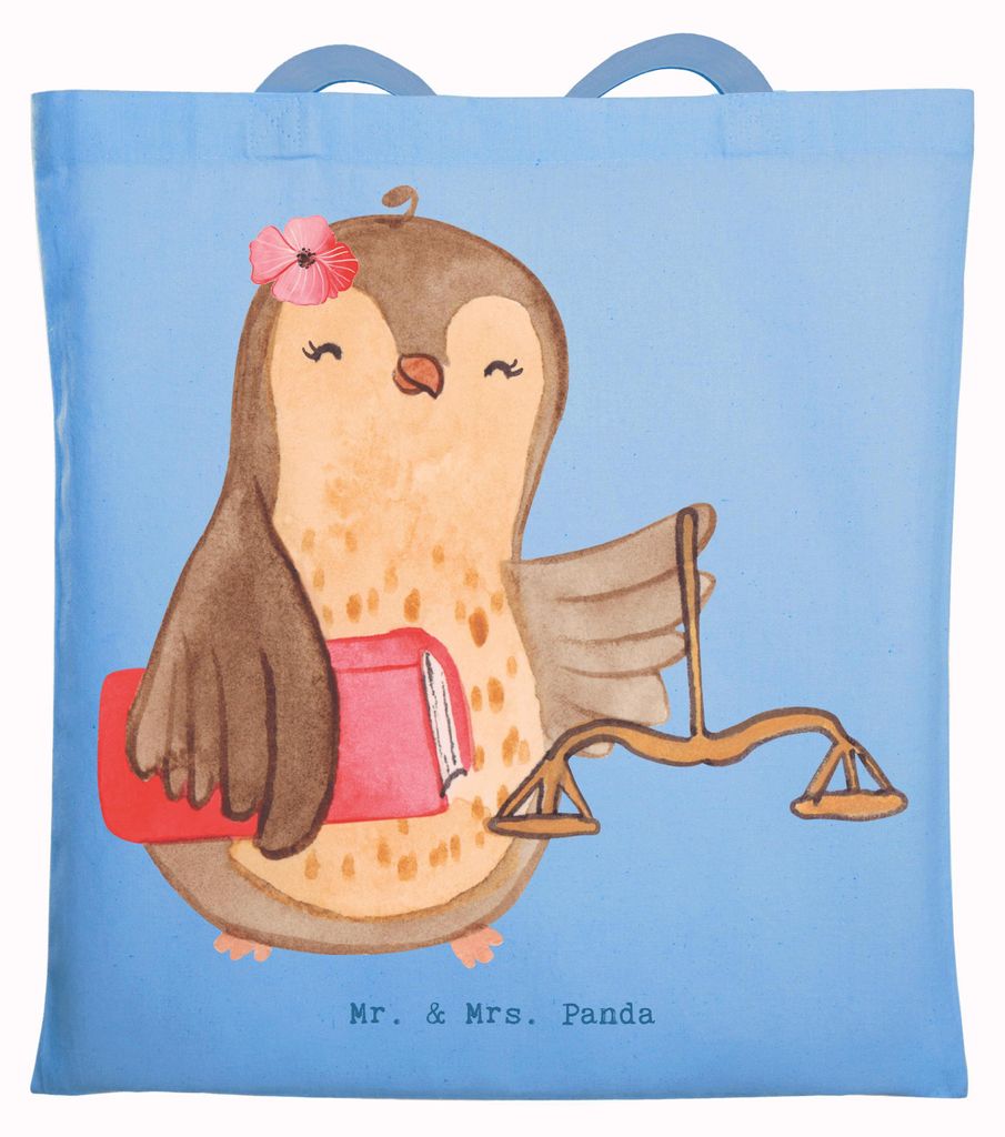 Mr. & Mrs. Panda Einkaufstasche Juristin Herz - Sky Blue - Produktbild 