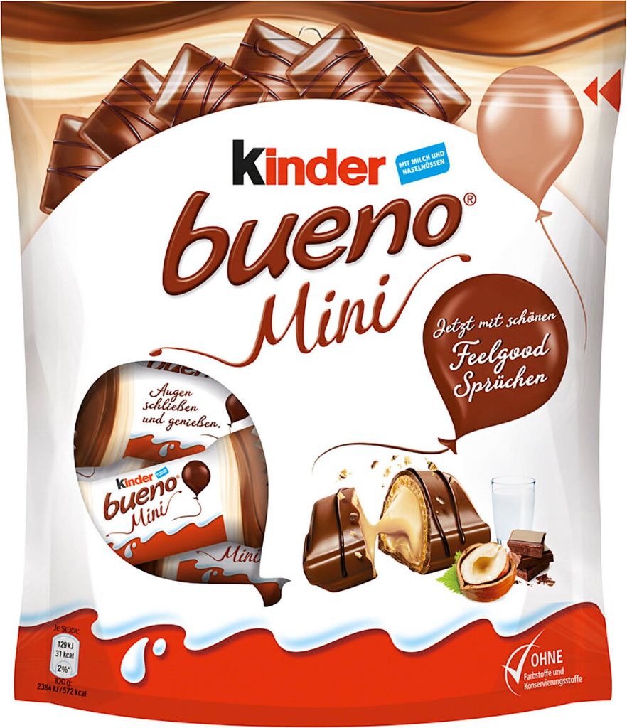 Ferrero Kinder Bueno Mini, Schokolade, 108g Beutel Produktbild 