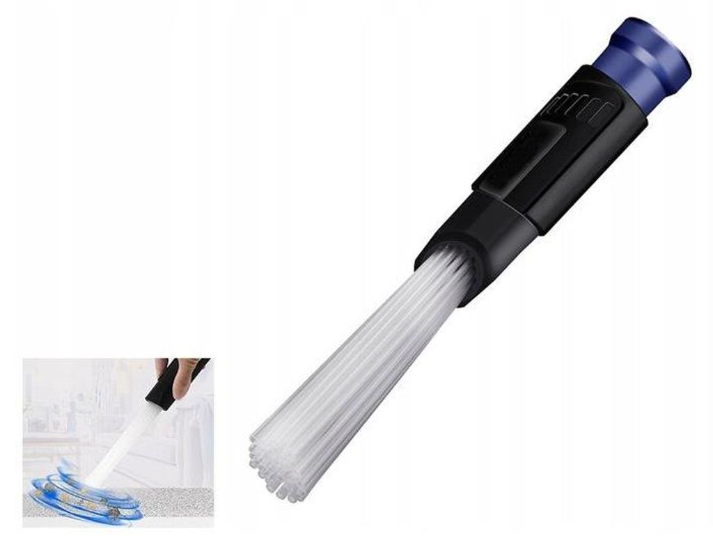 A vacuum cleaner attachment with fine bristles.