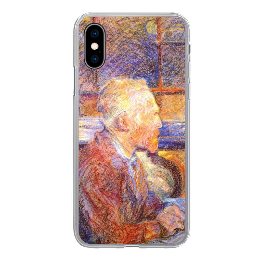 MuchoWow Handyhülle Schutzhülle Hülle für iPhone X Porträt von Henri de Toulouse-Lautrec - Vincent van Gogh Silikon Softcase Handy Hülle - ...