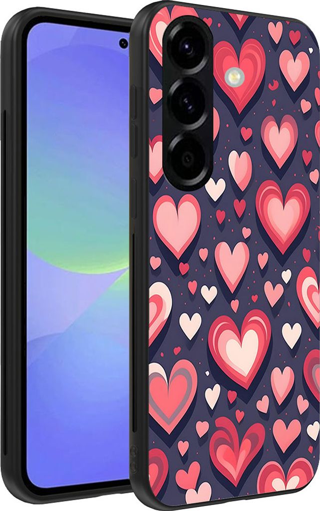 Smartphonica Telefon Fall geeignet für Samsung Galaxy A36 mit Herzen Impressum - TPU Backcover Fall mit Herz-Design