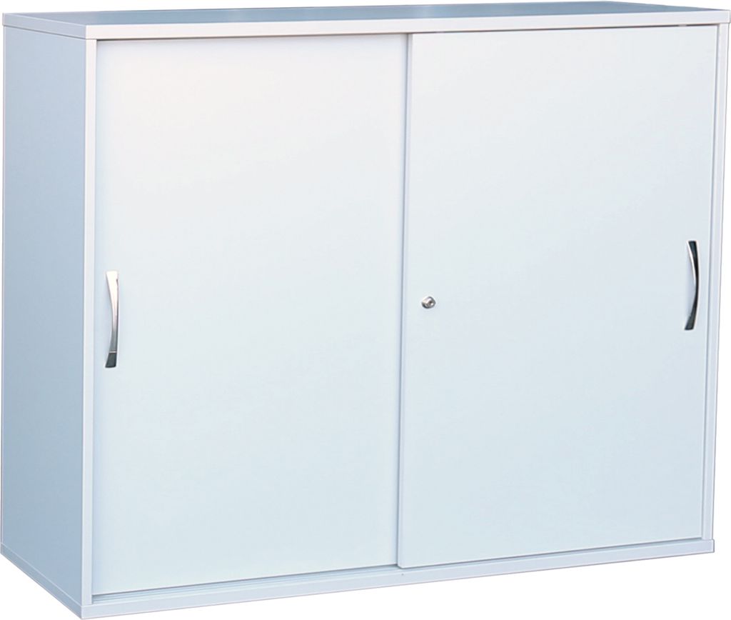 Holz-Schiebetürenschrank Sideboard abschließbar Lichtgrau 730x1204x400mm 391400