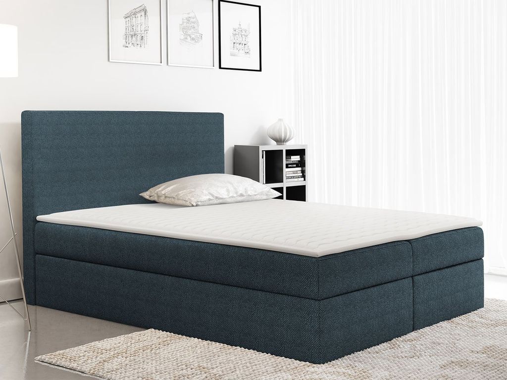 MIRJAN24 Boxspringbett Basic mit Matratzen-Topper, Hauptmatratze, zwei Bettkästen für die Bettwäsche (Farbe: Muna 19, Größe: 160x200 cm)