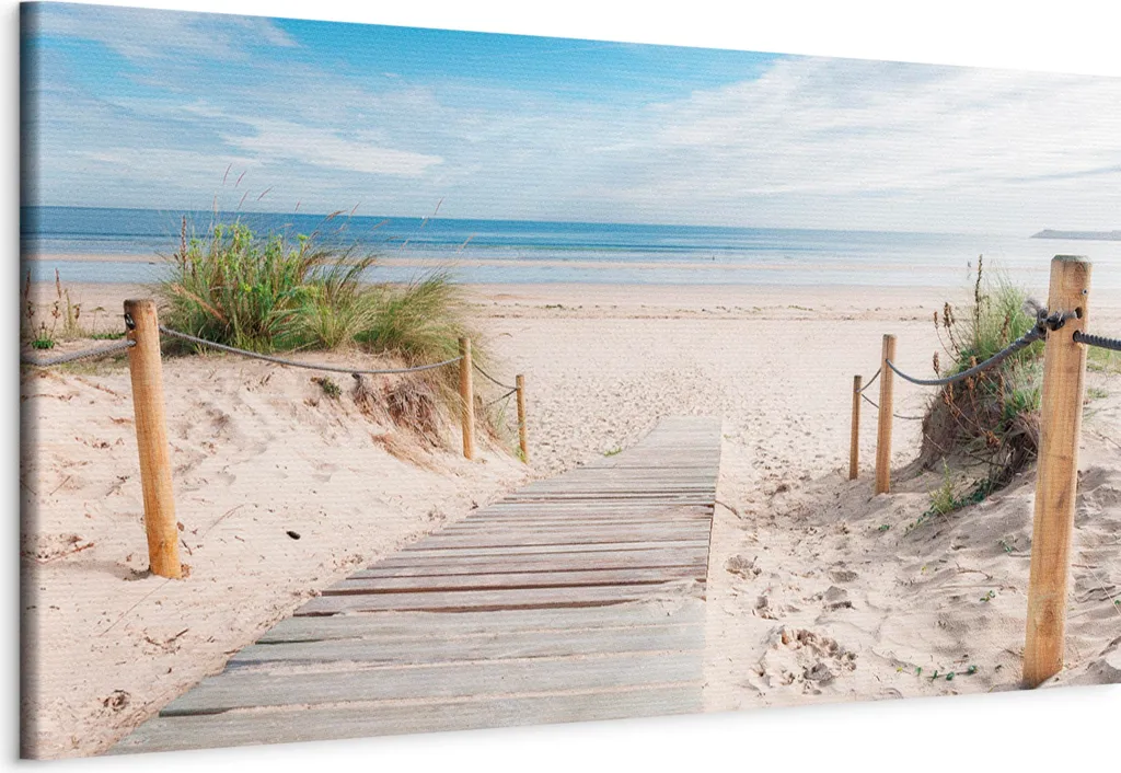 Quadro in tessuto non tessuto - Spiaggia incantevole 120x40 cm Paesaggi c-B-0158-b-a