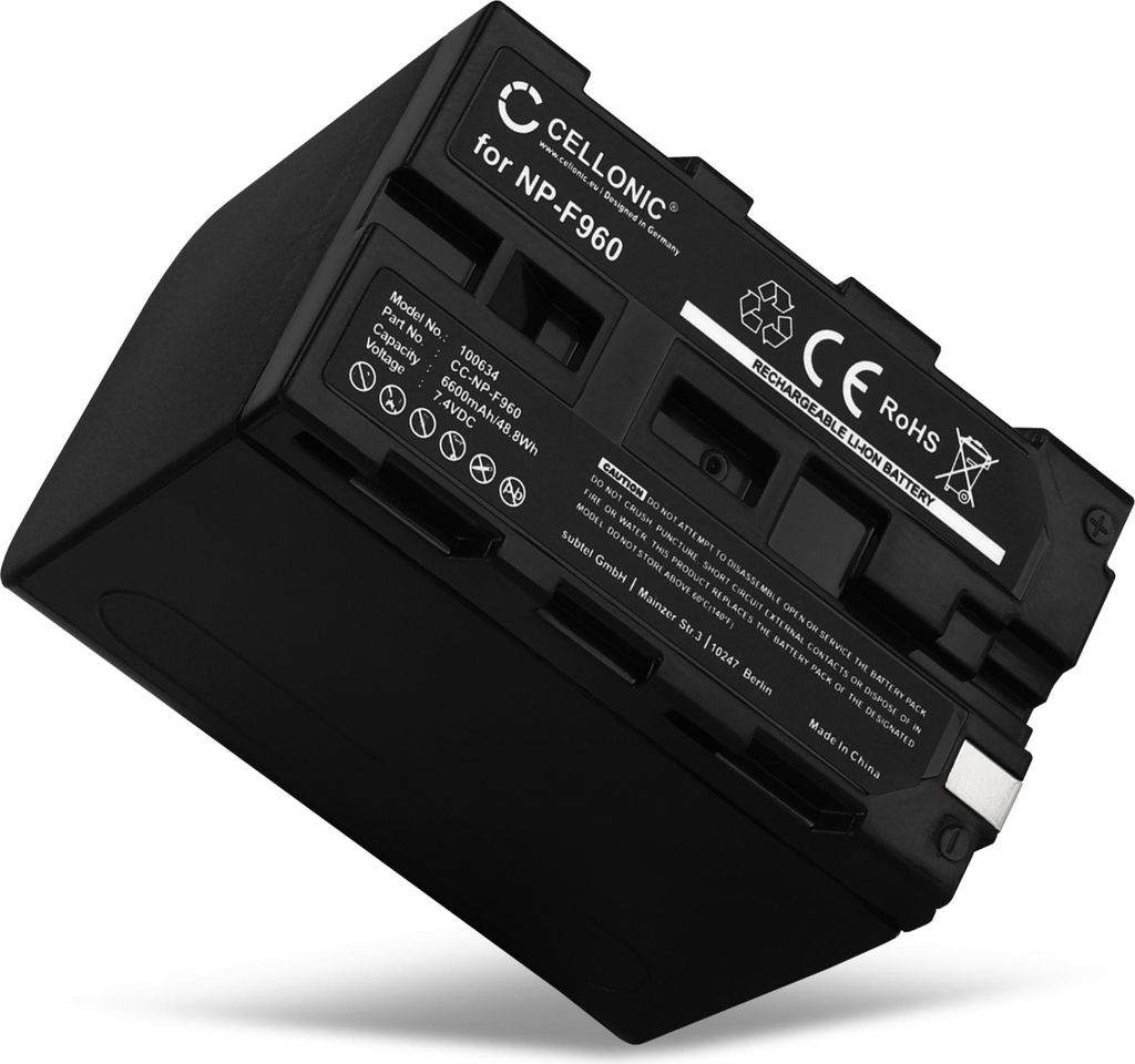 CELLONIC 1x Akku für Kamera Kompatibel mit Z Cam E2, Kompatibel mit Sony HDR-FX1000E, HDR-FX7E, NP-F970 - (6600mAh, 7.4V)