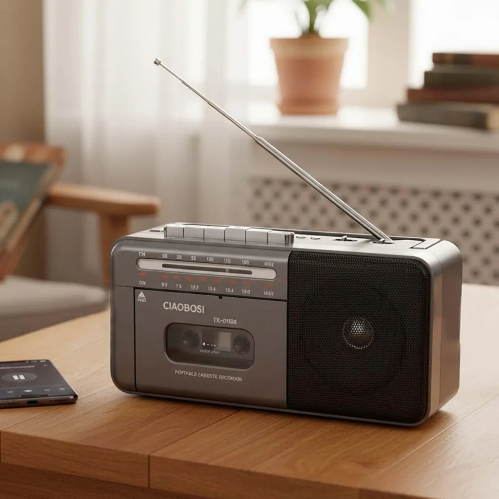 Radio Facile Avizar con Cassette e Bluetooth - Grigio Scuro Elegante - 3