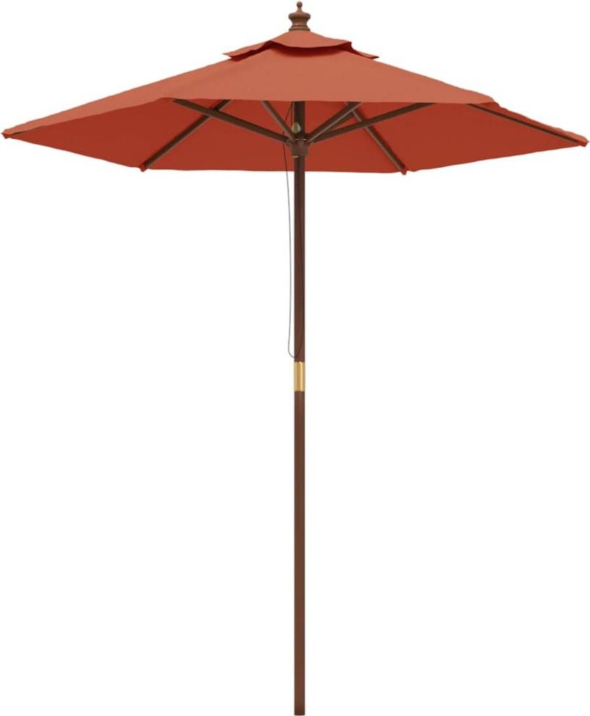 vidaXL Sonnenschirm mit Holzmast Terrakotta 196x231 cm Produktbild 