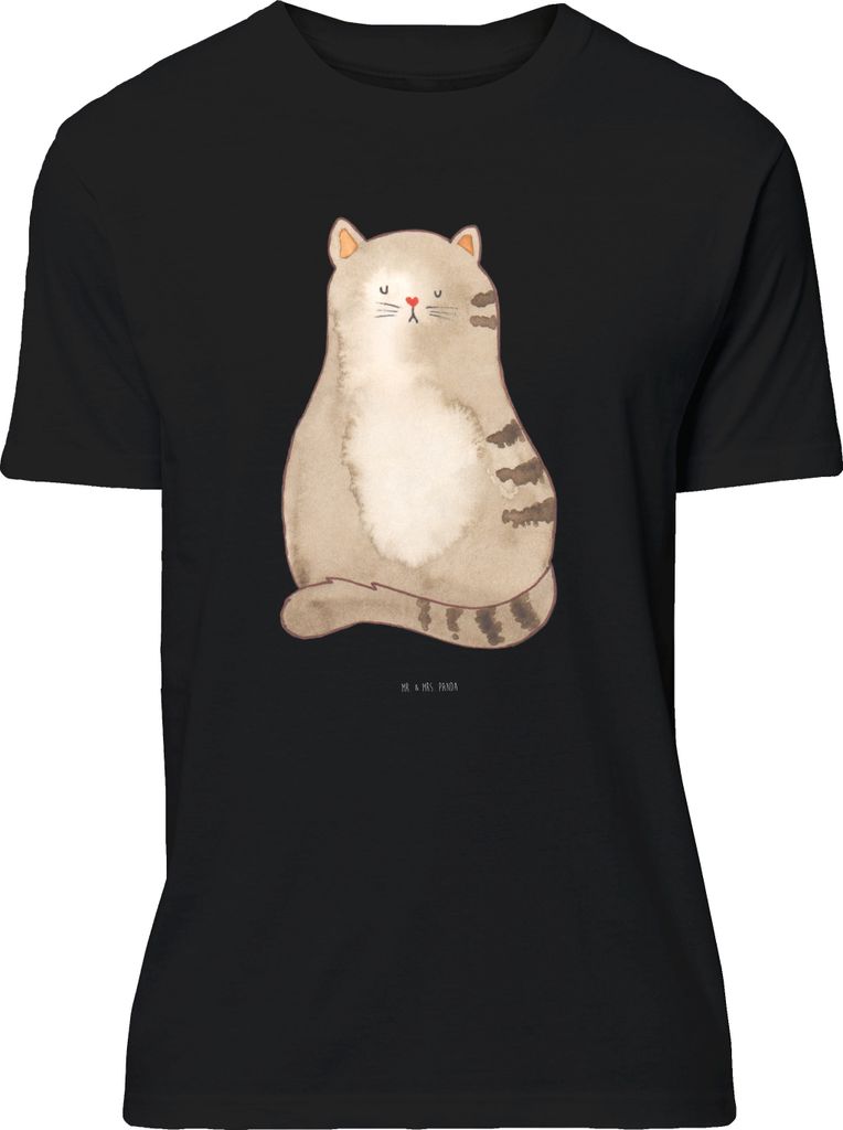 Mr. & Mrs. Panda S T-Shirt Katze Sitzen - Schwarz - Geschenk, mit Spruch, Liebe, Shirt, Tshirt, Print-Shirt, Cat, Katzen, Cats