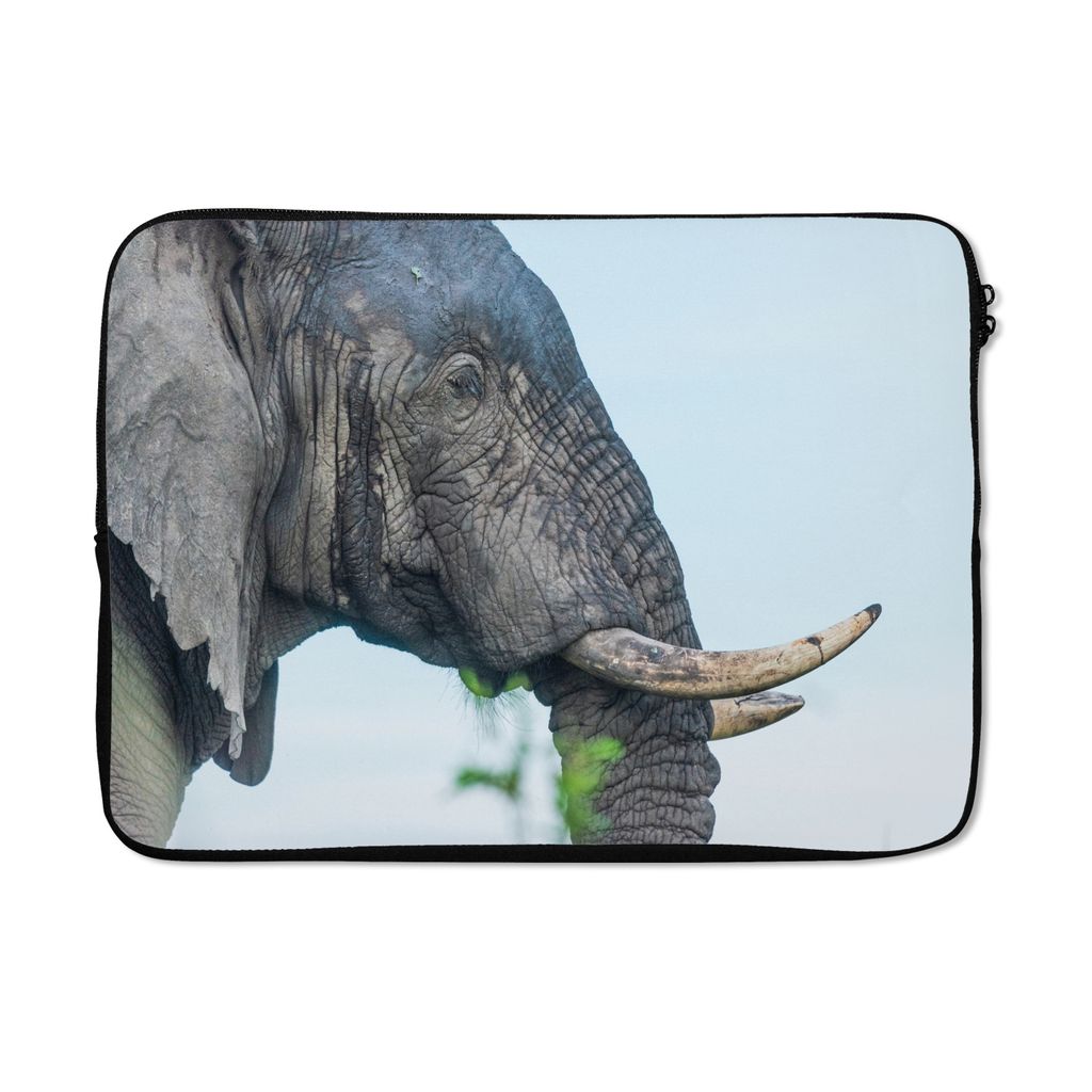 MuchoWow Laptop Hülle 13 Zoll Elefant - Tiere - Grau - Natur Laptoptasche - Laptophülle - Sleeve - Rundumschutz