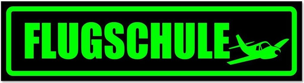 Kiwistar - Autoaufkleber - Grün - Schwarz - 30 x 8 cm - Flugschule Flugzeug - Hinweis Aufkleber Sticker für Auto, Kfz, Fahrrad, PKW, LKW