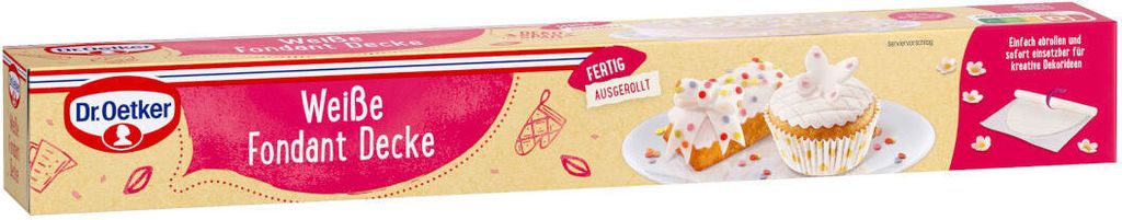 Dr. Oetker Witte Fondantlaag, taartdecoratie, 450g, Productafbeelding 