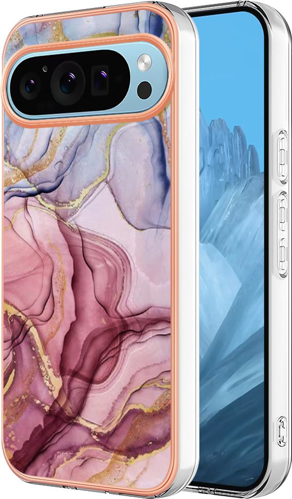 Hülle für Google Pixel 9 Pro Muster TPU Silikon Stoßdämpfer Bumper Schutzhülle Rot