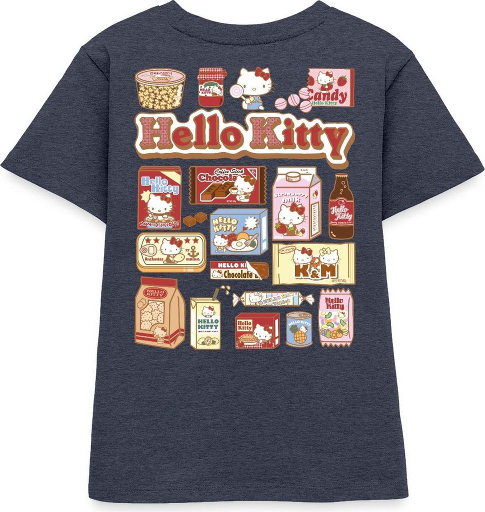 Spreadshirt Hello Kitty Snack Collage Kinder Premium T-Shirt, 122/128 (6 Jahre), Jeansblau