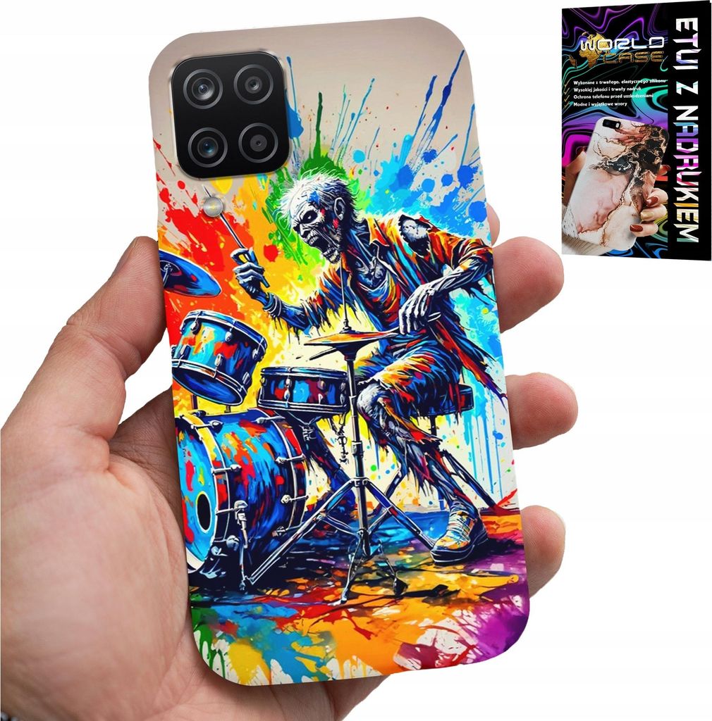 Hülle Für Samsung Galaxy A22 5G - Rock Drums Skeleton Cover