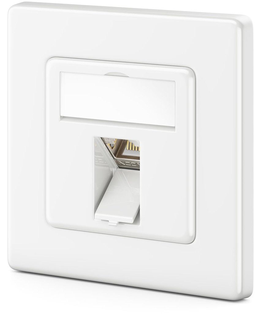 deleyCON CAT7 Netzwerkdose 1 Port 10 Gigabit Unterputz, 1 Produktbild 