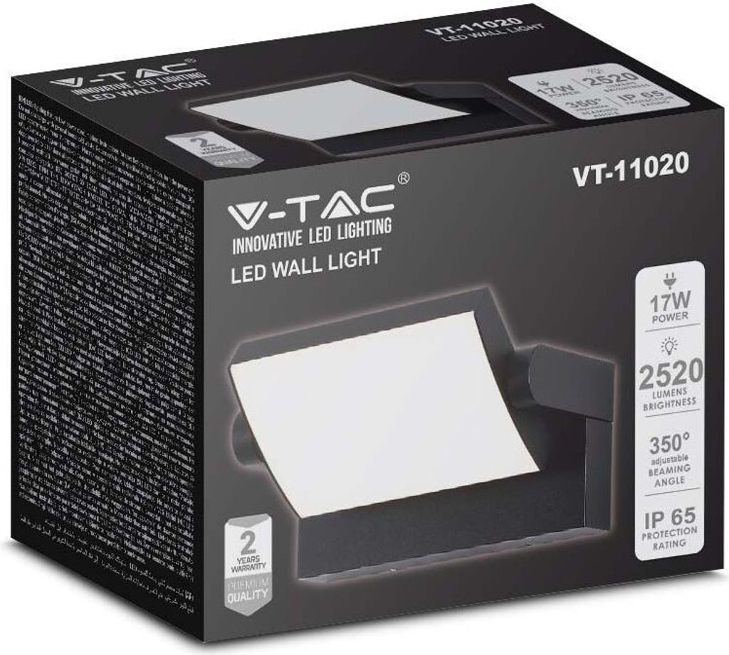 LED Solution Černé fasádní LED svítidlo náklopné 17W IP65 Obrázek produktu 8