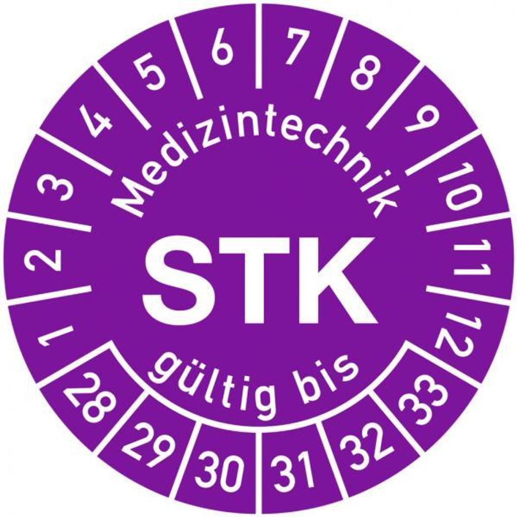 Dreifke Prüfplakette Medizintechnik STK gültig bis 2028-2033, Polyesterfolie...