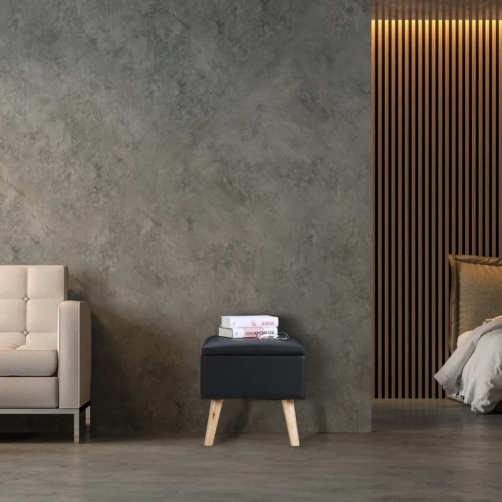 Sgabello con contenitore RD29604, nero - 2