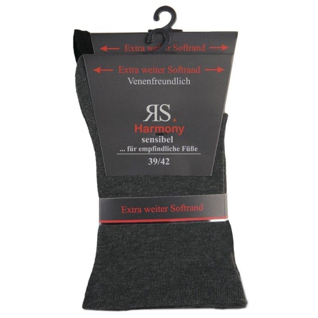 RS Harmony extra weite Gesundheitssocken Schwarz und Produktbild 