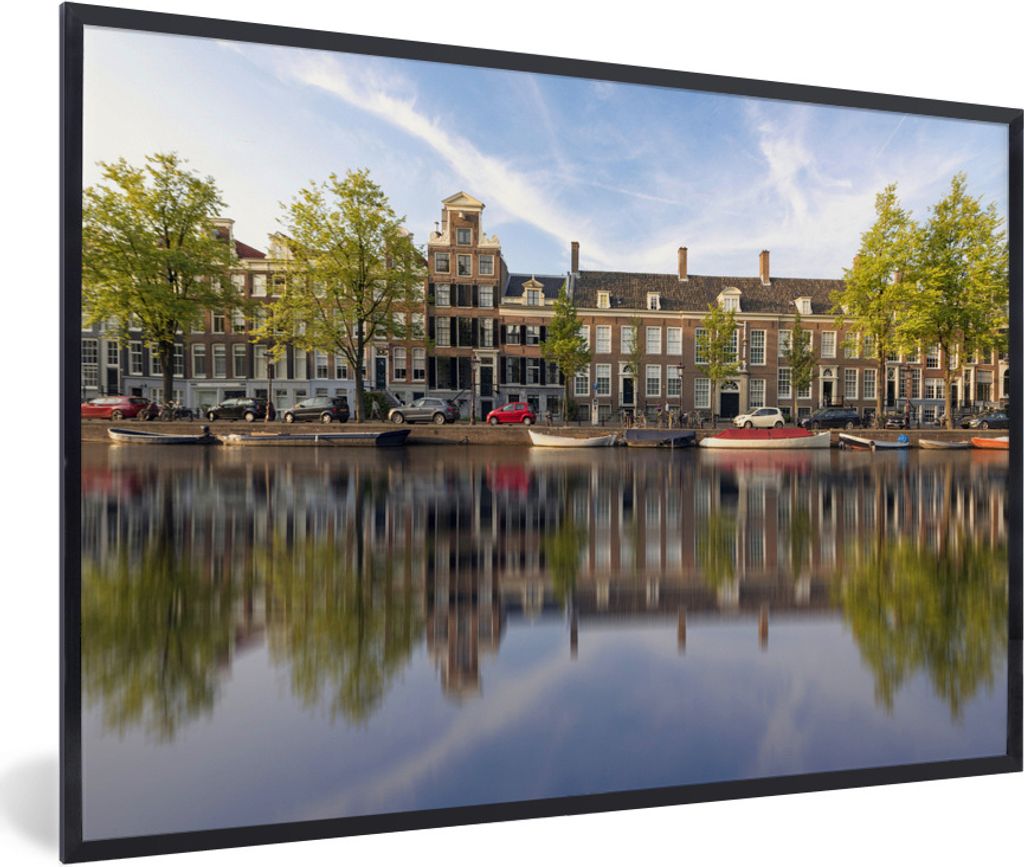 MuchoWow Gerahmtes Poster Prinsengracht im Zentrum von Amsterdam 30x20 cm - Poster mit Schwarzem Bilderrahmen Wandposter Rahmen Foto Bilder - Kun...