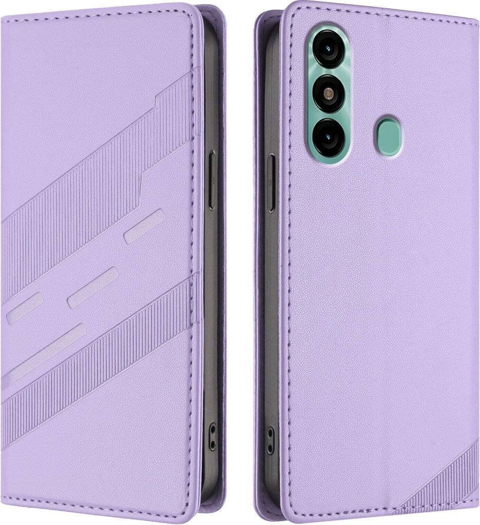 Hülle für itel P38 Pro, Kunstleder Brieftaschen Handyhülle mit Kartenfach und Standfunktion Violett