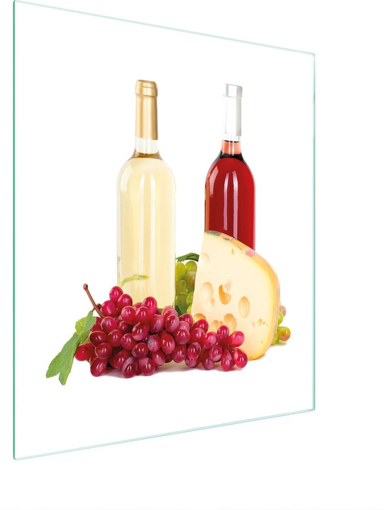 Bruchsicheres Glas-Schneidebrett 45x52 cm Wein-Design, hygienisch und langlebig