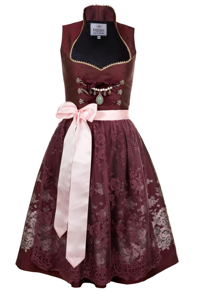 Robe Dirndl Femme Traditionnelle Bavaroise - Costume Oktoberfest Vert Et Blanc Avec Blouse Et Tablier