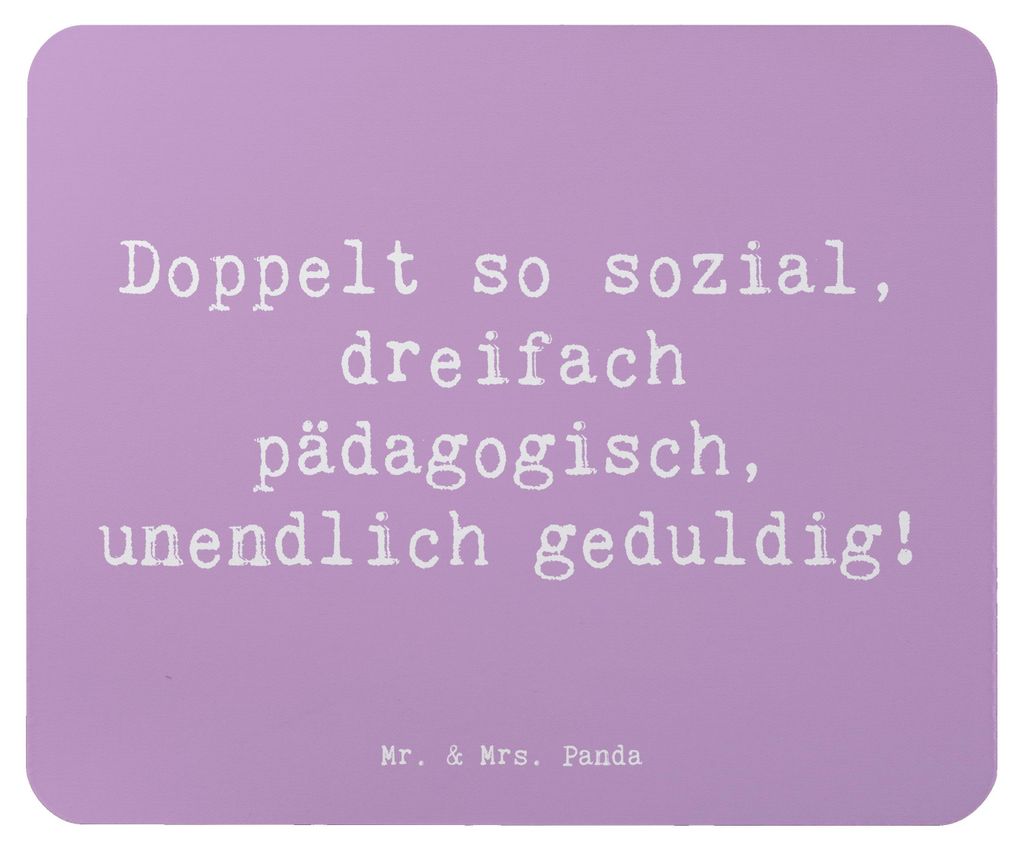 Mr. & Mrs. Panda Mouse Pad Spruch Sozialpädagogin Power - Lavendeltraum - Geschenk, sozialer Beruf, computermatte, Sozialpädagogik, Geschenke fü...