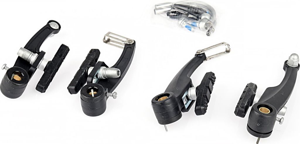 Fahrrad Bremsen Set V-Brake Felgenbremse Schwarz 113 mm Kunststoffumamentelt